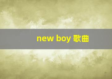 new boy 歌曲